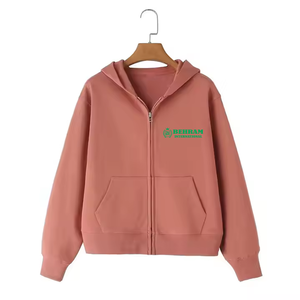 Nouveau design, meilleure qualité, sweat à capuche zippé unisexe en molleton bouclette, effet vieilli, délavé à l'acide, logo brodé, 100% coton - Product Image 6