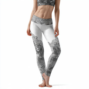 OEM Tummy Control Compression Printed <b>Leggings</b> Women Bra Tops Waist Pants Ladies Workout Fitness Wear <b>Leggings</b> - Product Image 3