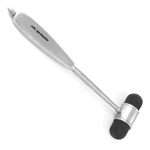 Marteau de percussion Instrument de diagnostic Manuel Acier inoxydable Finition argentée Tête en caoutchouc double face Certifié CE Précision médicale - Product Image 2