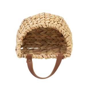 Panier suspendu en jacinthe d'eau avec sangle en similicuir, panier de rangement fait à la main, vente en gros, écologique, fabriqué par VgreenArt au Vietnam - Product Image 3