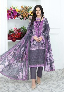 ชุดเดรสฤดูร้อนไซส์ใหญ่สำหรับผู้หญิง ผ้าฝ้าย/ผ้าลอนแบบปากีสถาน ชุดเสื้อผ้าแบบชัลวาร์ คามีซ ลายปักเรียบๆ เสื้อผ้าผู้หญิง เสื้อสเวตเตอร์ - Product Image 6