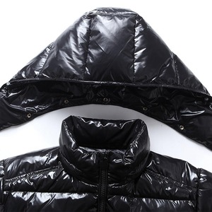 แจ็คเก็ตบอมเบอร์บุนวมสำหรับผู้ชายเสื้อแจ็คเก็ตแบบมีฮู้ดสีขาว - Product Image 5