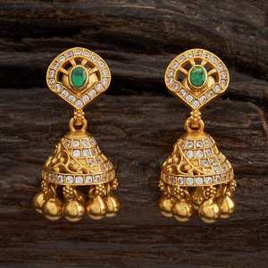 Pendientes de Campana Étnicos de Cobre y Latón con Rubí, Cuarzo, Perla o Diamante, Estilo Religioso y Moderno - Product Image 3
