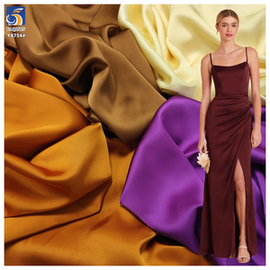 YX754 2025春季新款面料180gsm柔软丝滑100涤纶双面缎缎面料女式连衣裙用 - Product Image 1