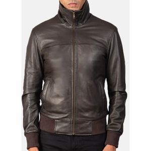 Veste pour hommes vestes pour hommes manches en cuir de vachette véritable Letterman Varsity Jacket pour hommes col montant saison d'hiver - Product Image 6