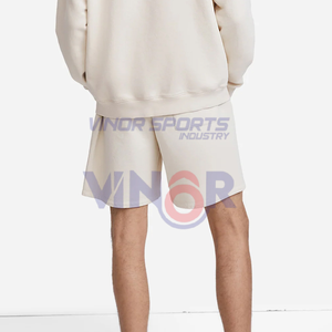 High Street Style Pantalones cortos deportivos para hombre Tamaño XS personalizado Patrón sólido French Terry Cotton Fleece Cintura con cordón Pantalones cortos de cintura media - Product Image 2