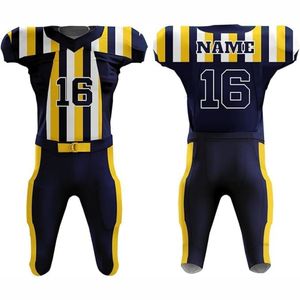 Uniformes de football américain personnalisés respirants en gros, en sergé, avec impression numérique par sublimation, 100 % polyester, unisexe, toutes tailles - Product Image 1