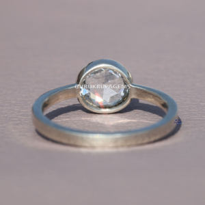 Elegante anillo de bodas de plata de ley 925 con corte de Rosa solitario VVS claridad Moissanite diamante joyería de tamaño personalizado - Product Image 4