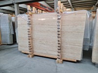 2025 résine époxy remplissage ivoire veine coupe travertin naturel populaire travertin beige haute qualité travertin beige revêtement de sol mural