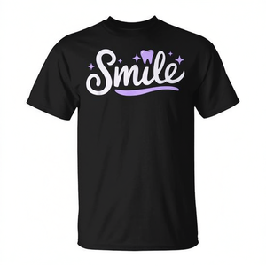 Camiseta Smile Dental Vibes para la Concienciación sobre la Higiene Bucal, para Dentistas e Higienistas Dentales, Producto Promocional Personalizable - Product Image 2