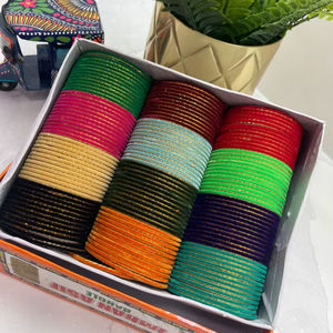 Ensemble de bracelets en métal velours, 24 bracelets en 12 couleurs, bijoux de mariée indiens traditionnels, tailles 2-4 à 2-12, accessoire pour femme de faveur de mariage - Product Image 3