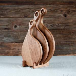 Planche à découper en bois de teck avec poignée en bois pour cuisine planche à découper moyenne cadeaux en bois - Product Image 3