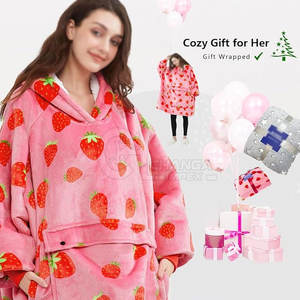 <b>Oversized</b> Fleece <b>Hoodie</b> <b>Blanket</b> Warm Wearable Sweatshirt Cozy Hooded Throw for Home Use <b>Hoodie</b> <b>Blanket</b> - Product Image 6