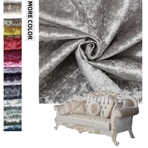 Özel ev tekstil döşeme parlak kristal kadife kanepe kumaşı buz ezilmiş parlak kadife kumaş kanepe için