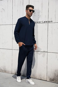 Survêtements pour hommes à la mode 2024 - Custom 2 Piece Casual Athletic Jogging Outfits Short Sleeve Special Occasion Shirts - Product Image 3