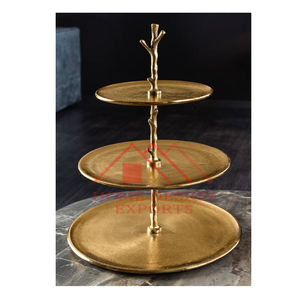 ขาตั้งเค้กอลูมิเนียมสีทองแบบโบราณ,สำหรับตกแต่งงานเลี้ยงฉลองครบรอบแต่งงานงานปาร์ตี้โรงแรมตกแต่งงานเลี้ยงวันเกิด - Product Image 1