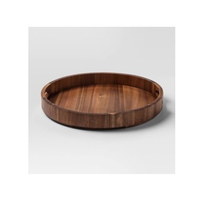 Grand plateau de service en bois massif d'acacia moderne personnalisé, couleur personnalisée, finition durable pour la cuisine, la salle à manger, le bureau - Product Image 3