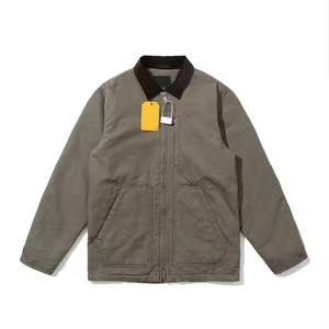 Vêtements de ville de luxe personnalisés veste de travail vintage en toile à logo lourd en coton vierge avec fermeture éclair pour hommes - Product Image 5