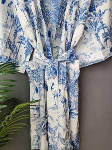 Bridesmaid Dressing Gown Floral Cotton Kimono <b>Robe</b> Lightweight Wedding Morning <b>Robe</b> - Product Image 2