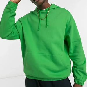 High Quality Custom Logo Oversized Hoodie Pullover <b>Men's</b> Green Long Sleeve Fashion <b>Pouch</b> Pocket Hoodies - Product Image 5