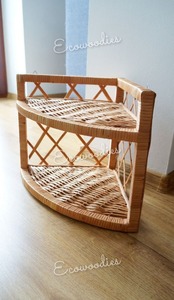 Rattan Wall Indoor Decor Multi Purpose Rattan Shelf Decorative Wall Mounted Type Bamboo Floating Shelf for Wall - Product Image 5