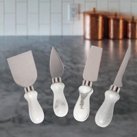 Couteau à beurre à fromage à manche en bois outil de cuisine en acier inoxydable avec matériau en laiton pour un usage domestique