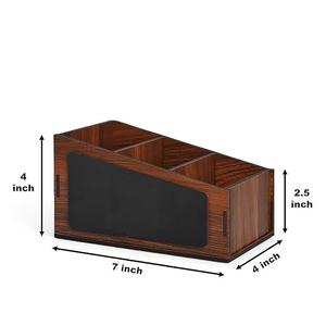 Support de télécommande moderne à 3 niveaux et multi-compartiments pour la maison, le salon, organisateur de table, design détachable, en bois, pour vaisselle - Product Image 2