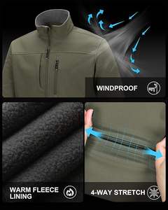 Men's Lightweight Waterproof Softshell <b>Jacket</b> Warm Fleece Lined Windbreaker for Travel Hiking Golf & Motorcycle <b>Racing</b> - Product Image 6