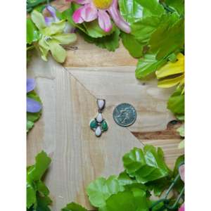 Pearline Spencer <b>Opal</b> <b>Pendant</b> with Multi Stones & Sterling Silver Bezel Setting Inlay Technology - Product Image 4