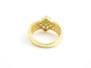 Anillo de Compromiso y Matrimonio de Plata de Ley 925 con Ónix Verde y Chapado en Oro de 18k para Ella - Product Image 6