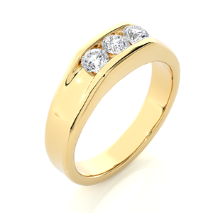 Dernière bague solitaire en or 14kt 0.52ct véritable diamant précieux de laboratoire serti de pavé Design élégant bague de fiançailles pour femmes hommes IGI - Product Image 5