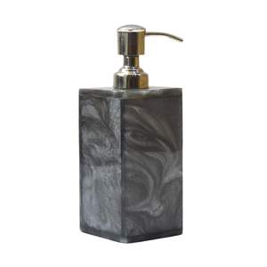 Accesorio de baño de forma cuadrada Juego de material de resina Juego de baño de lujo con acabado de piedra de mármol gris a precio mayorista MOQ bajo - Product Image 6