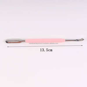Empujador de Cutículas Profesional de Doble Punta de Acero Inoxidable Rosa, Herramienta de Limpieza de Uñas para Manicura y Pedicura, Reutilizable, Color Personalizado - Product Image 2