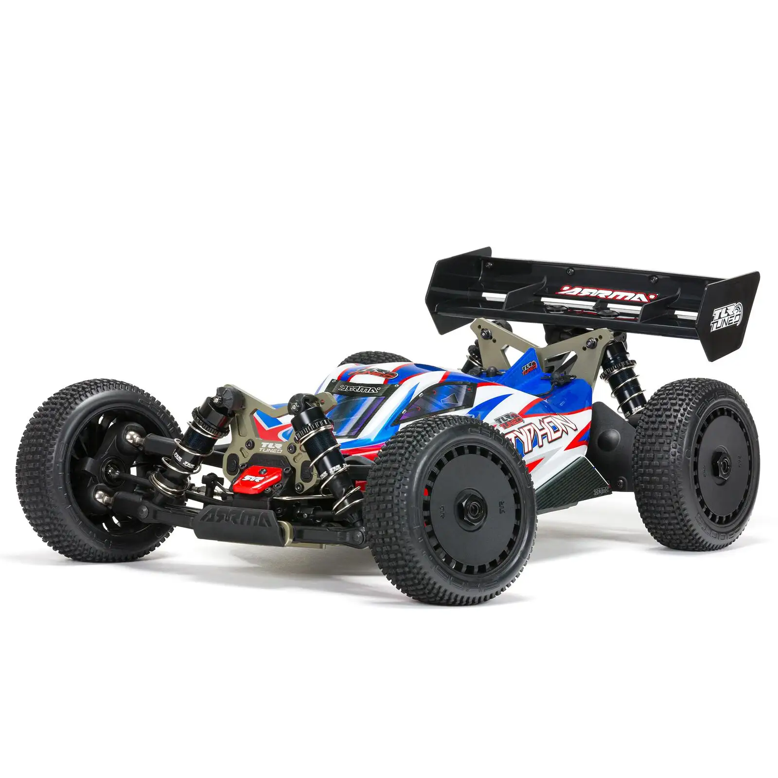 BEST PRICE For New 1/8 TLR Tuned TYPHON 6S 4X4 BLX Buggy RTR, Red/Blue