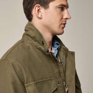 Bearfit แจ็กเก็ตฤดูหนาวของผู้ชายหรูหราผ้าฝ้ายทอลายทแยง100% สไตล์วินเทจเข้ารูปเสื้อกันลมสีพื้นแบบกำหนดเองระบายอากาศได้ดี - Product Image 3