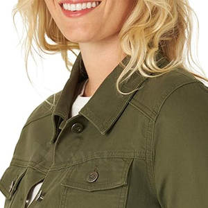 แจ็กเก็ตยีนส์สำหรับผู้หญิงเสื้อแจ็กเก็ตยีนส์ระบายอากาศได้ดีดีไซน์ตามสั่ง - Product Image 3