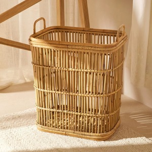 Cesta Redonda de Mimbre Natural Tejida a Mano con Asas, Ecológica, Moderna y Multiusos - Product Image 3