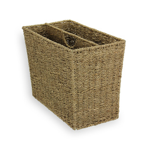 Office accessories decoration seagrass newspaper organizer scalloped document basket magazine storage rack - Product Image 3