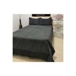 Ensemble de draps et taies d'oreiller en coton 3 pièces Modern Line, collection de couvertures double face élégante en anthracite - Product Image 3