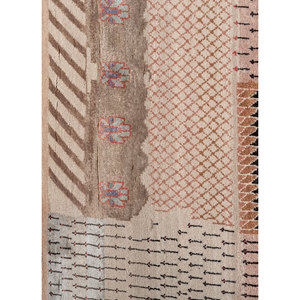 Tapis en laine et soie de bambou noués à la main Freedom Manchaha Ivory, 10 mm, design patchwork rectangulaire pour la maison, le salon - Product Image 3
