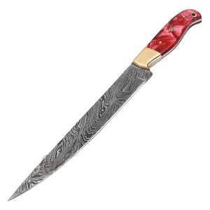 New Custom Hand Forged Damascus Fillet Fishing knife With leather Sheath cover (smk1598) - Product Image 1