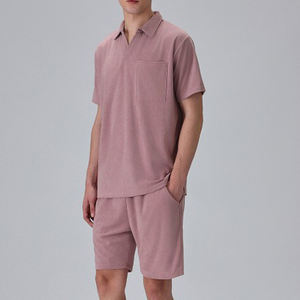 Conjunto Deportivo de 2 Piezas para Hombre, Camiseta y Pantalones Cortos de Algodón Transpirable, Estilo Moderno - Product Image 3