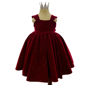 Vestido de princesa de terciopelo de alta calidad de Nhung Nguyen de verano para niños 1-12 Vestido de niñas OEM ODM más vendido Correas pequeñas - Product Image 5