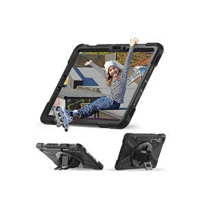 Étui de protection Netzy pour tablette Galaxy Tab S10 Lite Zore Defender, coque en silicone noire avec accents en TPU, PU, PC et cuir PU - Product Image 6