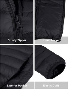 Chaqueta Acolchada Ligera para Hombre, Chaqueta con Capucha Alternativa al Plumón, Impermeable, Cortavientos, Chaqueta de Burbuja - Product Image 6