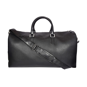 Bolsa de Viaje Deportiva de Cuero Genuino Negro, Casual, de Lujo, con Cierre, Unisex, Grande, para Fin de Semana, Gimnasio, Motocicleta, Ligera - Product Image 1