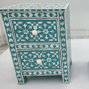 Poufs de console modernes en incrustation d'os antiques élégants et réglables pour les tables d'appoint de salle à manger de luxe et l'utilisation de chevet en gros - Product Image 1