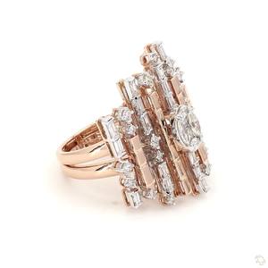 Modern Gold Diamond <b>Ring</b> for Women Elegant Sparkle Fine Jewelry Wedding Engagement Gift Stylish Daily Wear Design - Product Image 3