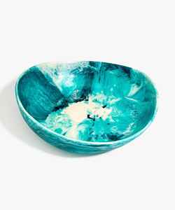 Bol de service élégant et écologique en bois et résine fusionnés pour une décoration de table de luxe et des cadeaux festifs - Product Image 2