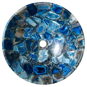 Rectángulo ecológico/forma ovalada ágata piedra lavabo lujo elegante gema Natural fregadero escurridor para Villa encimeras baño lavado - Product Image 1